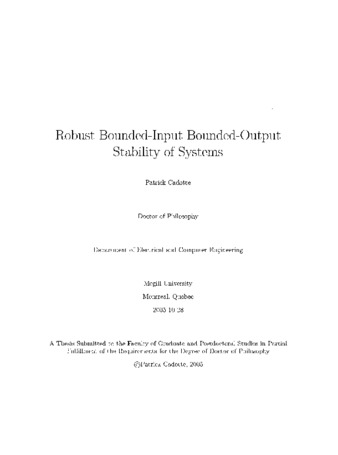 Robust bounded-input bounded-output stability of systems thumbnail