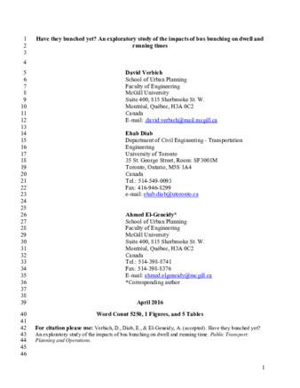 Have they bunched yet? An exploratory study of the impacts of bus bunching on dwell and running times thumbnail