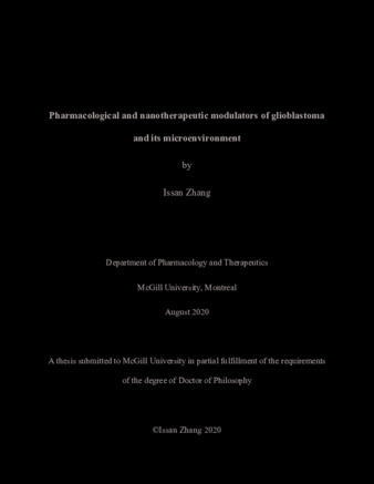Pharmacological and nanotherapeutic modulators of glioblastoma and its microenvironment thumbnail