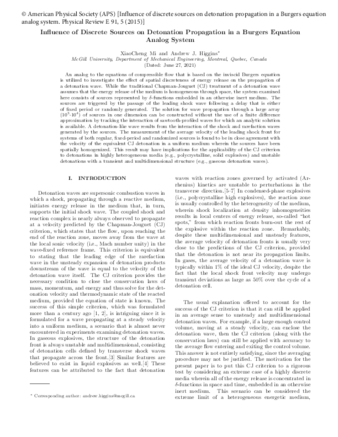 Influence of discrete sources on detonation propagation in a Burgers equation analog system thumbnail