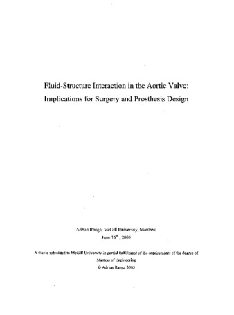 Fluid-structure interaction in the aortic valve : implications for surgery and prosthesis design thumbnail