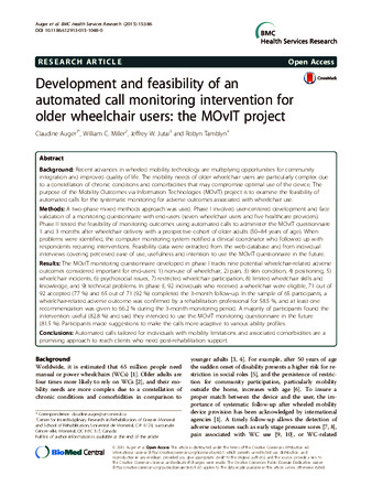 Development and feasibility of an automated call monitoring intervention for older wheelchair users: the MOvIT project thumbnail