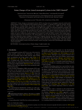 Future Changes of East Asian Extratropical Cyclones in the CMIP5 Models thumbnail
