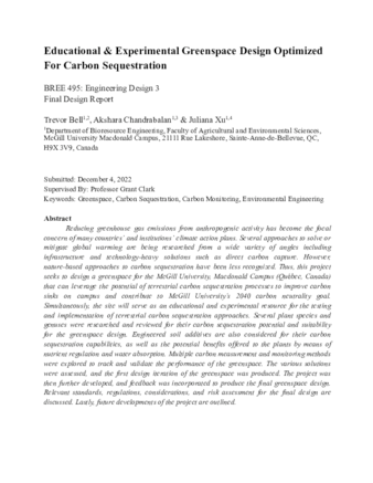 Educational & Experimental Greenspace Design Optimized For Carbon Sequestration thumbnail