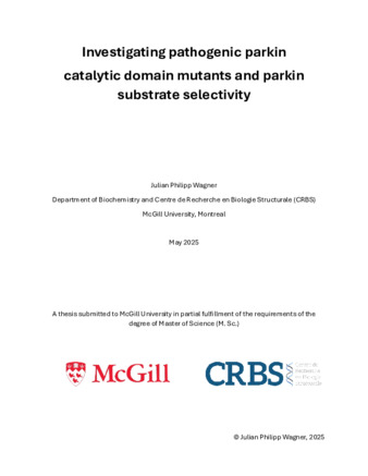 Investigating pathogenic parkin catalytic domain mutants and parkin substrate selectivity thumbnail