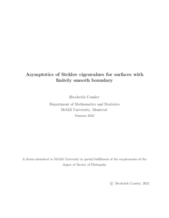 Asymptotics of Steklov eigenvalues for surfaces with finitely smooth boundary thumbnail