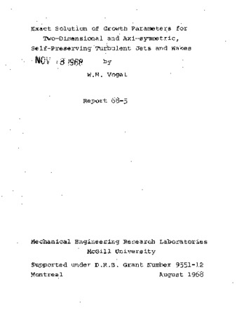 Exact solution of growth parameters for two-dimensional and axi-symmetric, self-preserving turbulent jets and wakes thumbnail