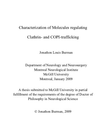 Characterization of molecules regulating Clathrin- and COPI- trafficking thumbnail