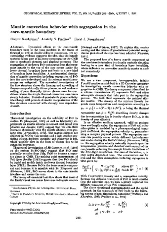 Mantle convection behavior with segregation in the core-mantle boundary thumbnail