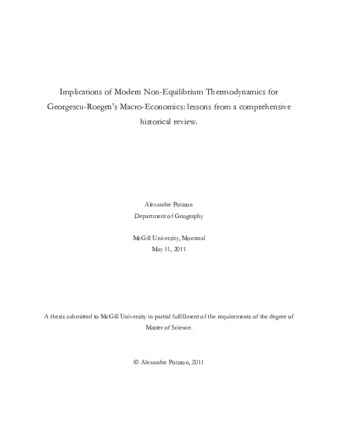 Implications of Modern Non-Equilibrium Thermodynamics for Georgescu-Roegen's Macro-Economics: Lessons from a Comprehensive Historical Review thumbnail