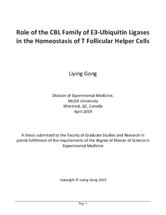 Role of the CBL family of E3-Ubiquitin ligases in the homeostasis of T follicular helper cells thumbnail
