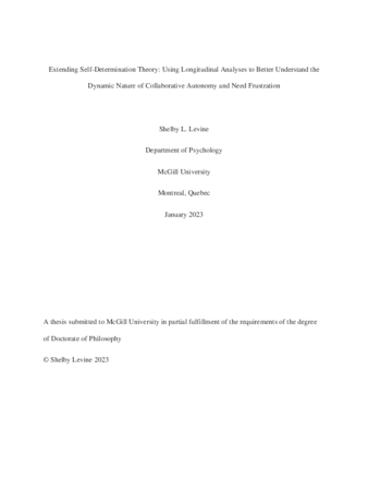 Extending self-determination theory: Using longitudinal analyses to better understand the dynamic nature of collaborative autonomy and need frustration thumbnail