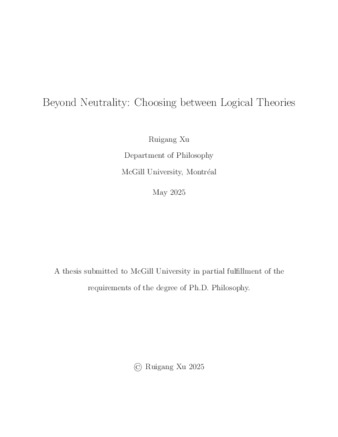 Beyond neutrality: choosing between logical theories thumbnail