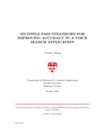 Multiple pass strategies for improving accuracy in a voice search application thumbnail