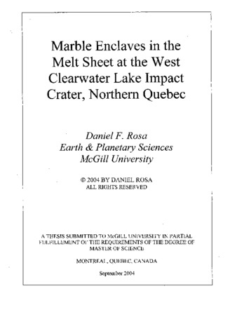 Marble enclaves in the melt sheet at the West Clearwater Lake Impact crater, northern Quebec thumbnail