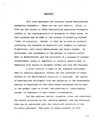Newfoundland population movements, with particular reference to the post-war period. thumbnail