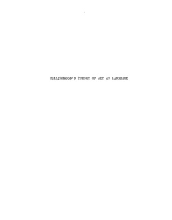 Collingwood's theory of art as language. thumbnail