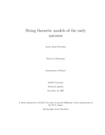 String theoretic models of the early universe thumbnail