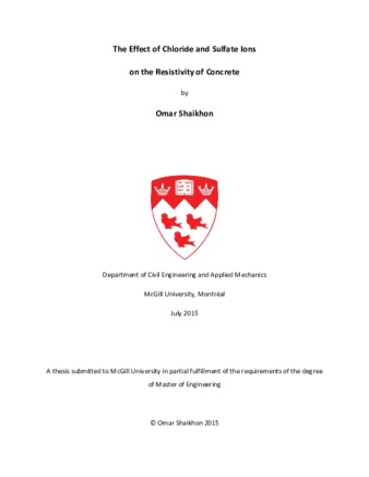 The effect of chloride and sulfate ions on the resistivity of concrete thumbnail