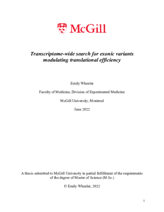 Transcriptome-wide search for exonic variants modulating translational efficiency thumbnail