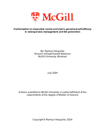 Conformation to masculine norms and men’s perceived self-efficacy in osteoporosis management thumbnail