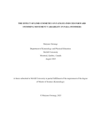 The effect of limb symmetry on fatigue-induced forward swimming movement variability in para-swimmers thumbnail