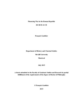 Financing war in the Roman republic 201 BCE-14 CE thumbnail