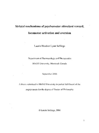 Striatal mechanisms of psychomotor stimulant reward, locomotor activation and aversion thumbnail