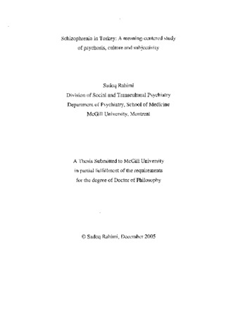 Schizophrenia in Turkey : a meaning-centered study of psychosis, culture and subjectivity thumbnail