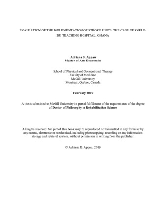 Evaluation of the implementation of stroke units: the case of Korle-Bu teaching hospital, Ghana thumbnail
