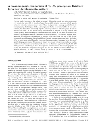 A cross-language comparison of /d/-/th/ perception: evidence for a new developmental pattern. thumbnail