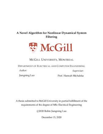 A novel algorithm for nonlinear dynamical system filtering thumbnail