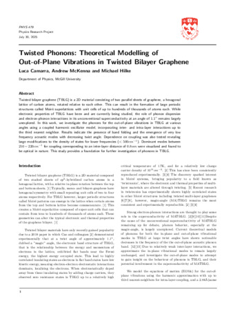 Twisted Phonons: Theoretical Modelling of Out-of-Plane Vibrations in Twisted Bilayer Graphene thumbnail