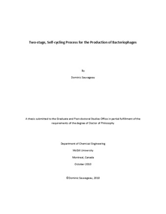 Two-stage, self-cycling process for the production of bacteriophages thumbnail