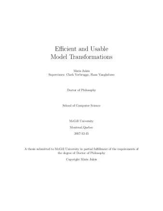 Efficient and usable model transformations thumbnail