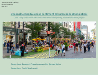 Deconstructing business sentiment towards pedestrianization:  Case study of Sainte-Catherine Street West’s temporary pedestrianization project thumbnail