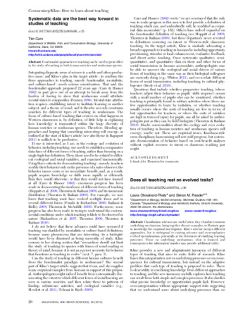 Does all teaching rest on evolved traits? thumbnail