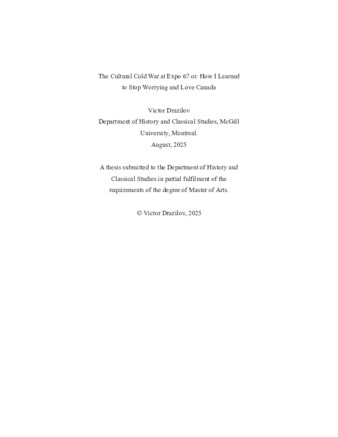 The cultural Cold War at Expo 67 or: how I learned to stop worrying and love Canada thumbnail