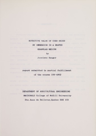 Nutritive Value of Corn Dried by Immersion in a Heated Granular Medium thumbnail