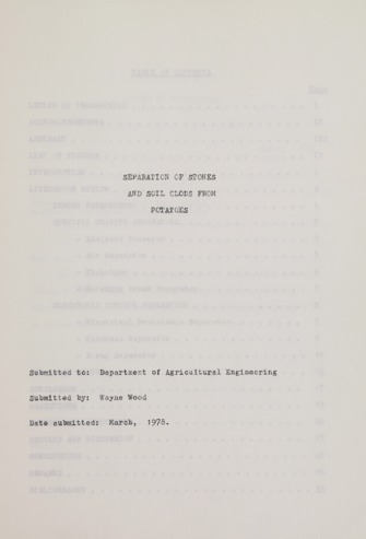Separation of Stones and Soil Clods from Potatoes thumbnail
