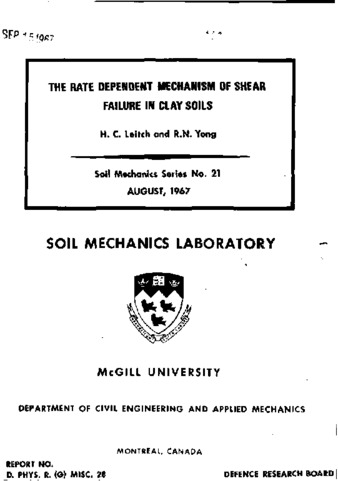 The rate dependent mechanism of shear failure in clay soils thumbnail