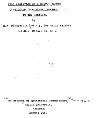 Free vibration of a heavy, damped cantilever in a plane inclined to the vertical thumbnail