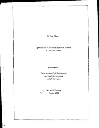 Optimization of vehicle suspension systems in off-road travel thumbnail