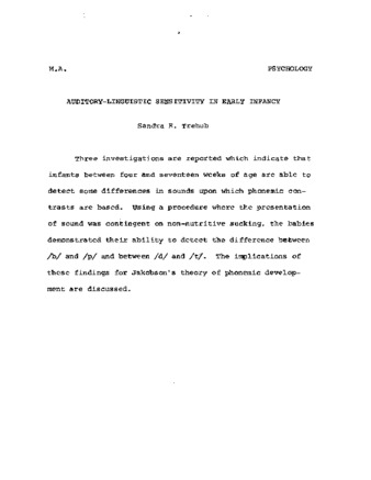 Auditory-linguistic sensitivity in early infancy. thumbnail