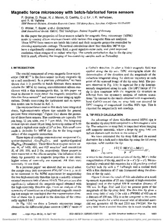 Magnetic force microscopy with batch‐fabricated force sensors thumbnail