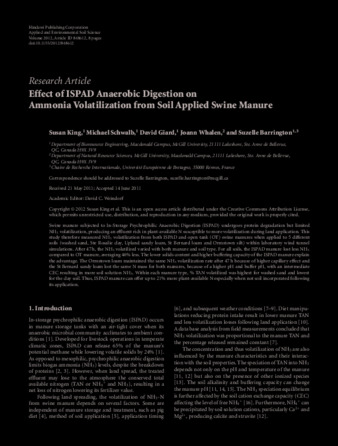 Effect of ISPAD Anaerobic Digestion on Ammonia Volatilization from Soil Applied Swine Manure thumbnail