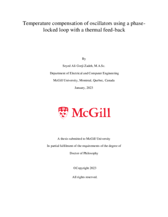 Temperature compensation of oscillators using a phase-locked loop with a thermal feed-back thumbnail