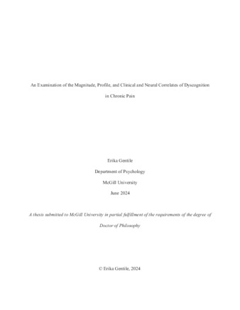 An examination of the magnitude, profile, and clinical and neural correlates of dyscognition in chronic pain thumbnail