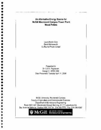 An Alternative Energy Source for McGill Macdonald Campus Power Plant: Wood Pellets thumbnail