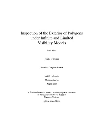 Inspection of the exterior of polygons under infinite and limited visibility models thumbnail